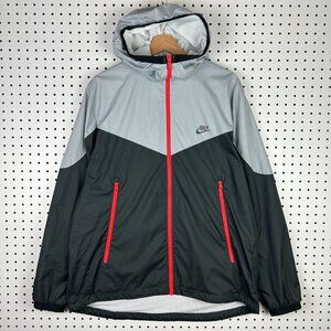 Nike Sportswear Windrunner Jacket Large Mens Gray Full Zip Packable‎ 917809-012
